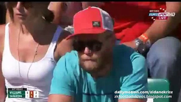 Safarova Set point (2nd set) - Williams vs Safarova Roland Garros 06.06.2014