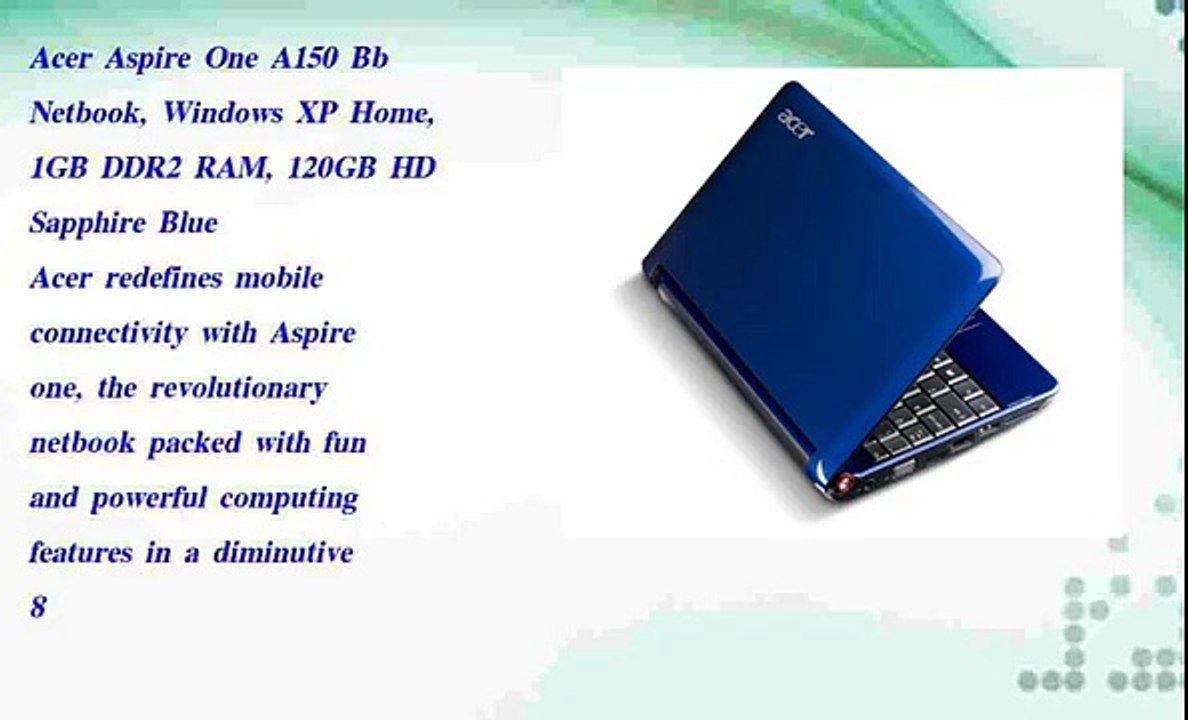 Acer Aspire One A150 Bb Netbook  Windows XP Home