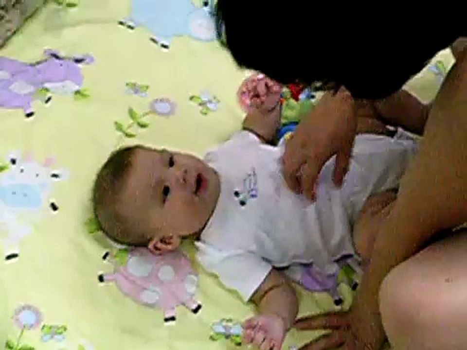 Sammy being tickled by Mommy