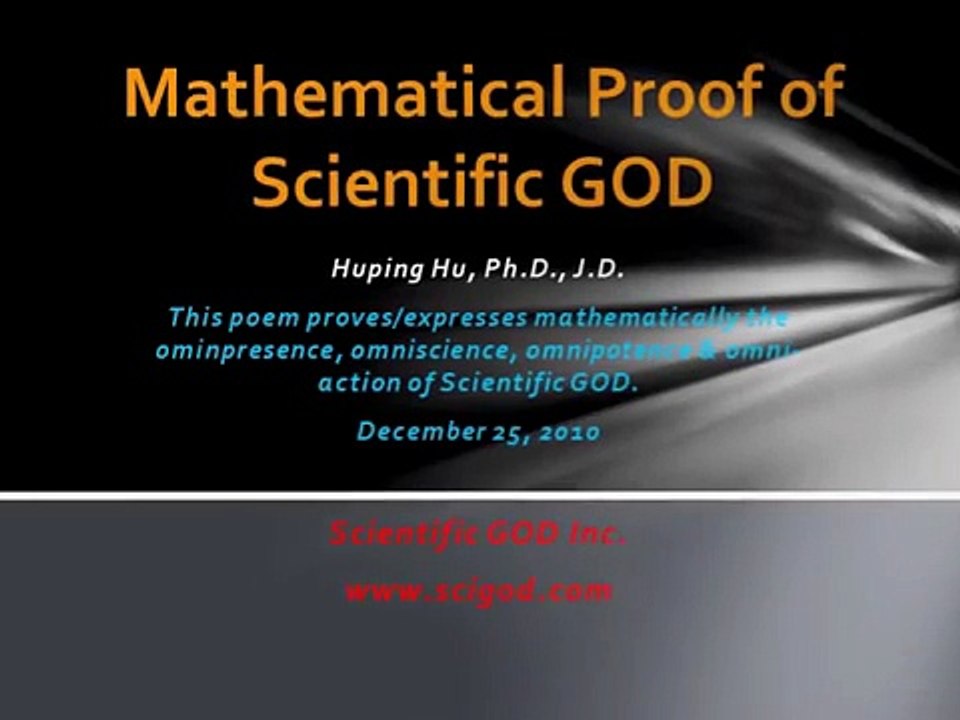 Mathematical Proof of Scientific GOD