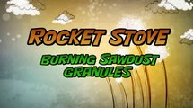 DIY gravity feed rocket stove - burning wood pellets (sawdust granules)