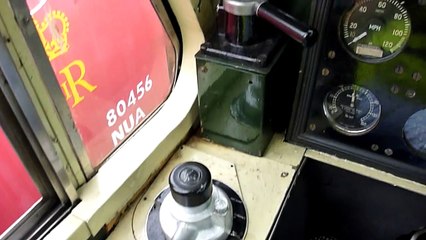 close up view of drivers controls and cab interior of Deltic D9009 "Alycidon"