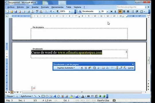 Word 2003 Básico: Encabezado y pie de página - ofimaticaparatorpes.com