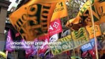 Unions Protest outside NSW Parliament House over unfair IR laws