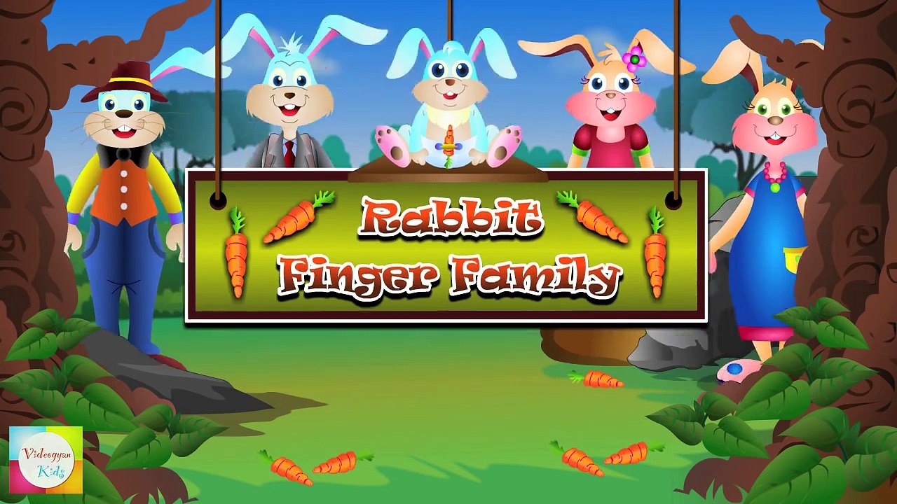 Rabbit (Bunny) Finger Family Nursery Rhymes For Children - video ...