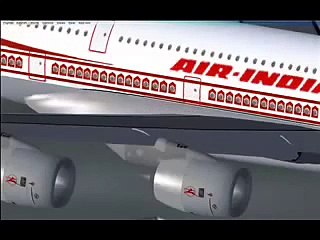 FSX Air India Air Bus A380 landing at  San Fransico