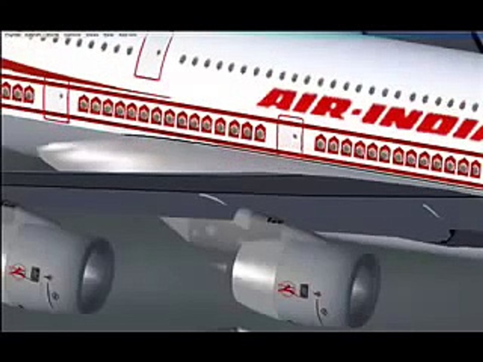 FSX Air India Air Bus A380 landing at  San Fransico
