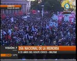 Visión Siete: Comienza a llenarse la Plaza en el Día Nacional de la Memoria