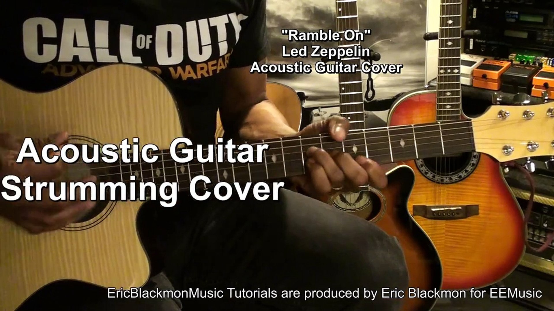 Led Zeppelin RAMBLE ON Open Chord Acoustic Guitar Cover EricBlackmonMusicHD  - video Dailymotion