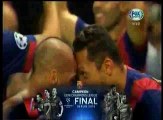 Adriano and Daniel Alves celebration after winning champions league
