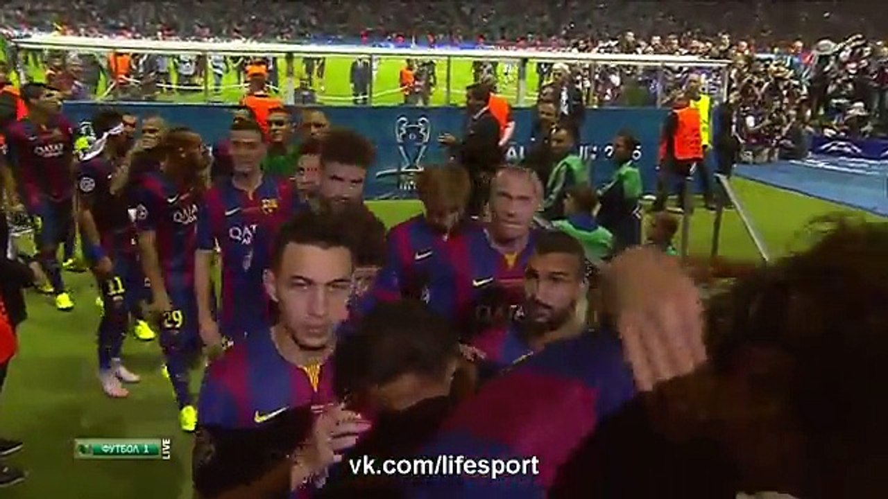 Juventus 1 - 3 Barcelona Full Celebrations - Champions League Final 2015