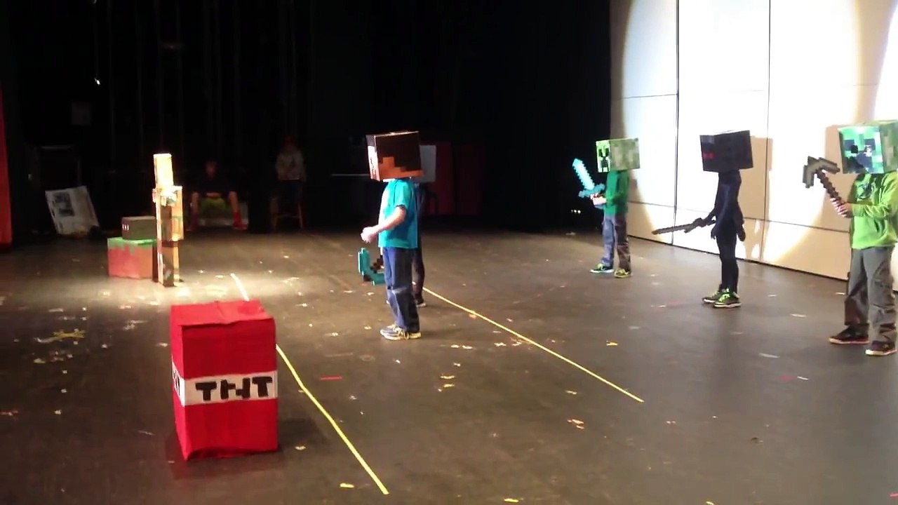 4th graders act - What does the Steve say? Minecraft Parody of What does the fox say?