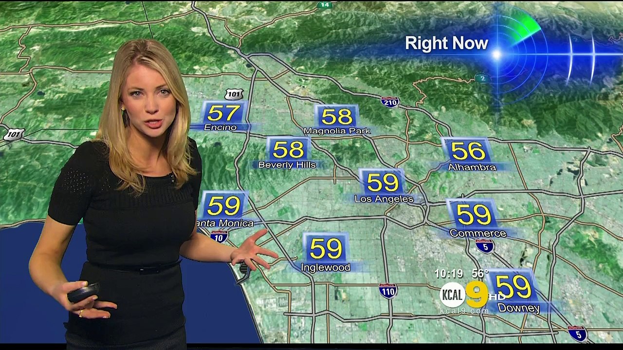 Evelyn Taft 2011/04/06 10PM KCAL9 HD; Black top, skirt, stockings