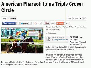 American Pharaoh Joins Triple Crown Circle - xtxltv News