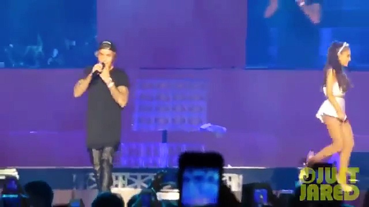 (VIDEO) Justin Bieber Gropes Ariana Grande During Performance at Ariana Grande's Concert