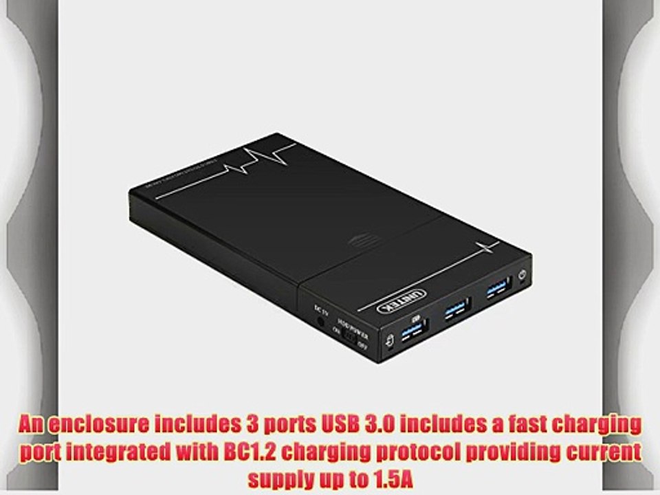 [2 in 1]UNITEK USB 3.0 SATA6G Hard Drive Enclosure Case (SATA-I/II/III Supported)  3 Port USB3.0