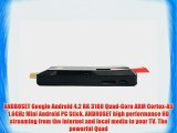 ANDROSET Mini Android PC 4.2 Quad Core Andriod Mini TV BOX Dongle Stick Android Media TV Player/