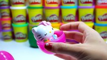 Hello Kitty Surprise Eggs Play Doh Mickey Mouse Frozen olaf Sofia Disney princess egg