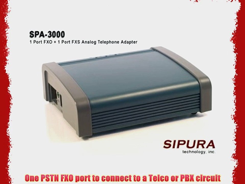 Linksys SPA3000 Analog Telephone Adapter 1 Port FXO   1 Port FXS