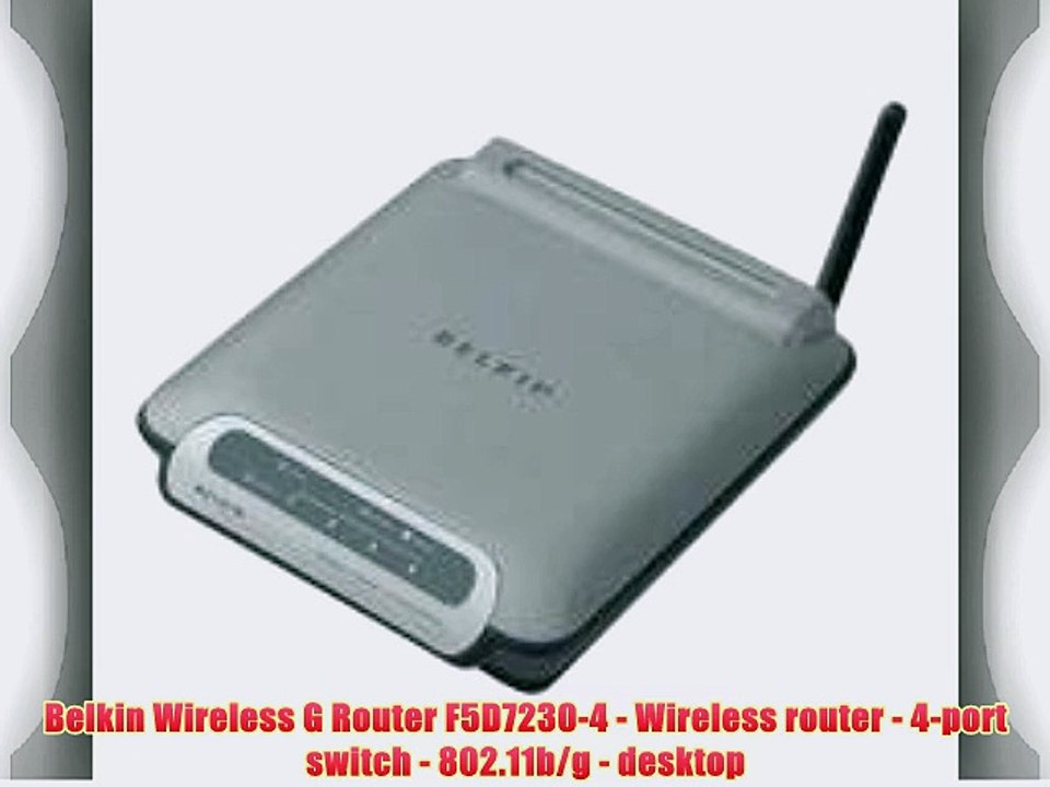 Belkin Wireless G Router F5D7230-4 - Wireless router - 4-port switch - 802.11b/g - desktop