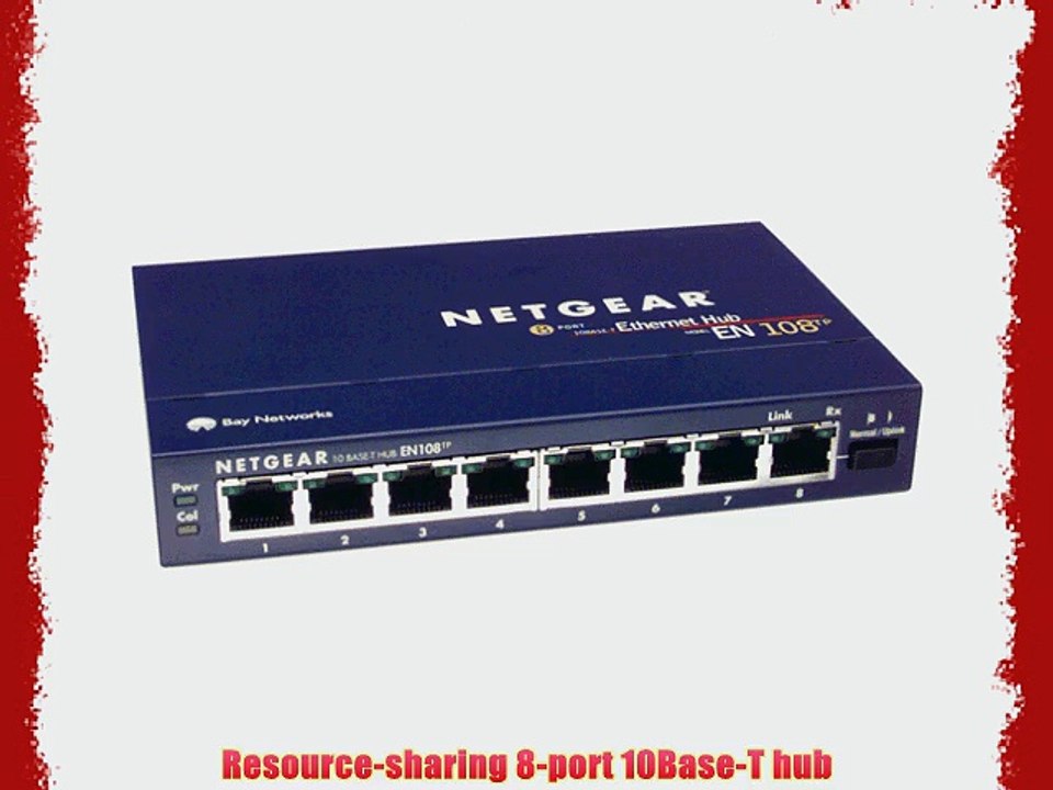 Netgear EN-108TP 10-Base T-Ethernet Hub 8-Port