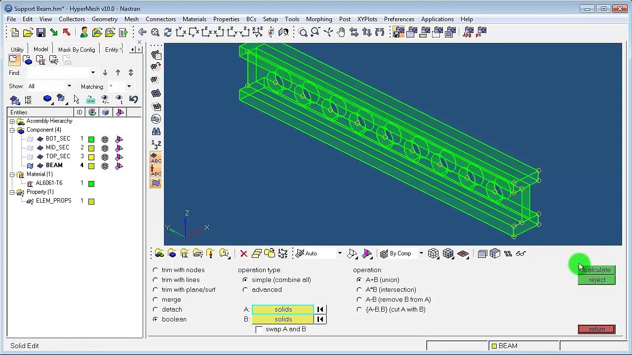 Hypermesh 10 - Beam - Pressure Loading