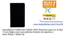 kwmobile® FUNDA DE CUERO 360º Premium para Asus Memo Pad 7 ME70C / ME170C en Negro con...