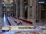 Pope Francis visiting the tomb of St. Peter. He will venerate the tomb.