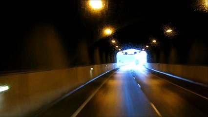 Tunnels of Freeway 1 from Turku to Helsinki in Finland