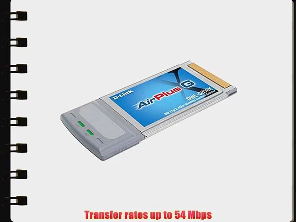 D-Link DWL-G650X Wireless Cardbus Adapter/Mac 802.11g 54 Mbps