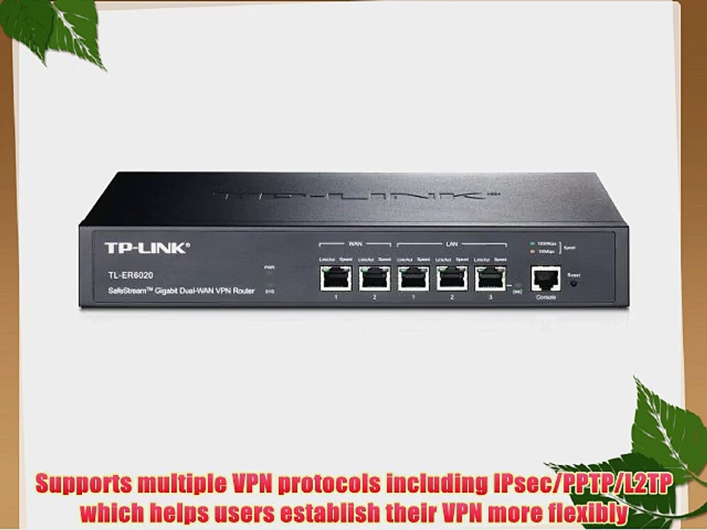 TP-LINK TL-ER6020 Gigabit Dual-WAN VPN Router 2 WAN ports 2 LAN ports 1 DMZ  port Ipsec PPTP - video Dailymotion