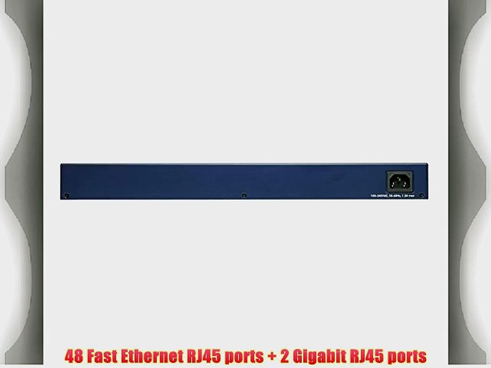 NETGEAR ProSAFE FS750T2NA 48-Port Fast Ethernet Smart Switch w/ 2 Gigabit Ports 10/100 Mbps