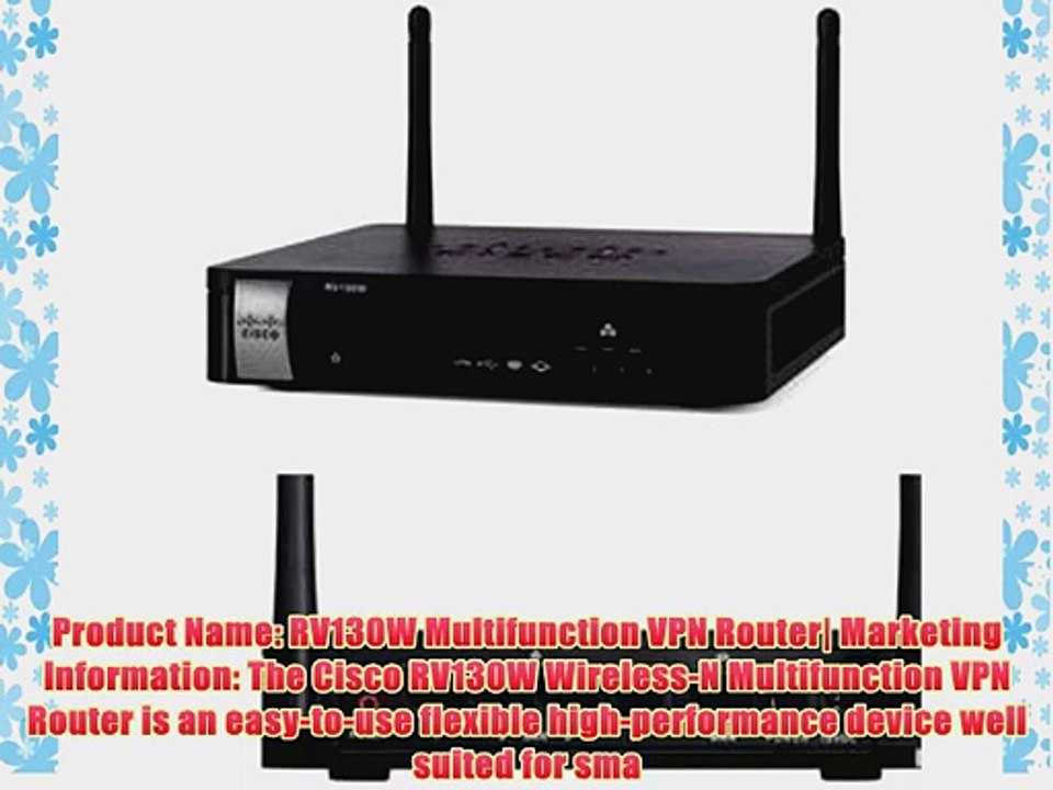 Cisco RV130W-A-K9-NA SMALL BUSINESS MULTIFUNCTION WL-N VPN ROUTER
