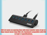 Anker? USB 3.0 7-Port Portable Aluminum Hub with 20W (4A) Power Adapter (Black)