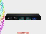 TRENDnet 16-Port Gigabit PoE  Web Smart Switch with 2 shared SFP Slots Rack Mountable TPE-1620WS
