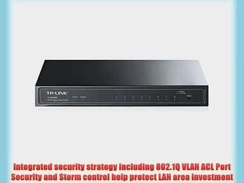 TP-LINK TL-SG2008 8-Port Gigabit Smart Switch 802.1Q VLAN L2/L3/L4 QoS IGMP Snooping Port Security
