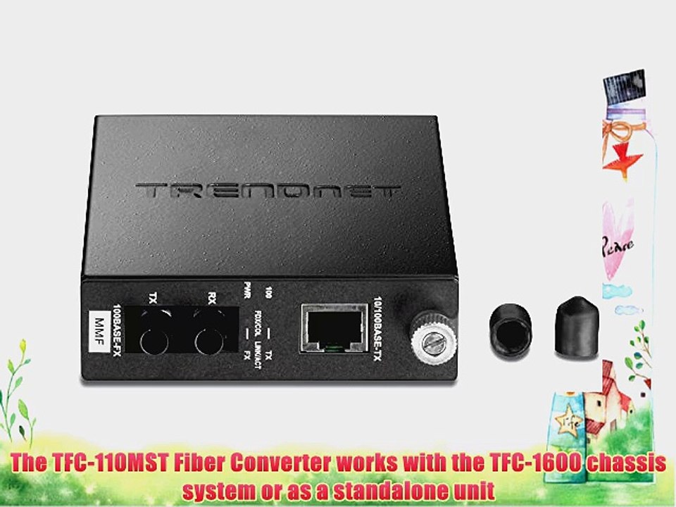 TRENDnet 100Base-TX to 100Base-FX Multi Mode ST Fiber Converter (2 Km 1.2 Miles) TFC-110MST