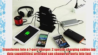 EasyAcc? Superspeed USB Hub USB 3.0 Hub 7 Port Charging Station Hub with 2 BC 1.2 Smart USB