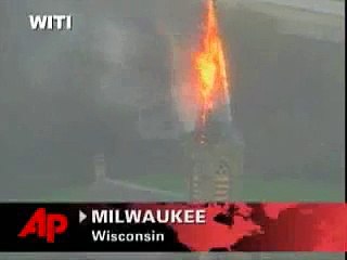 Raw Video: Church Steeple on Fire