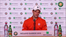 Press conference Novak Djokovic 2015 French Open / Final