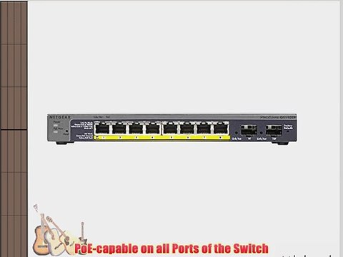 Netgear ProSAFE GS110TPv2 8 Port PoE Smart Switch with 2 Gigabit Fiber SFP (GS110TP-200NAS)