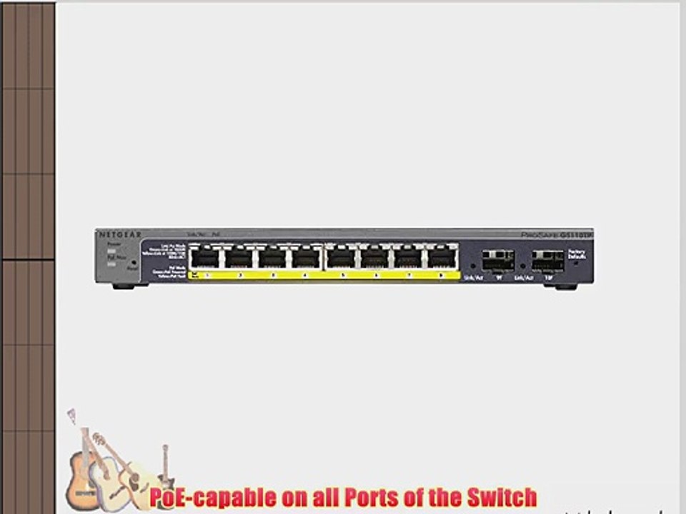 Netgear ProSAFE GS110TPv2 8 Port PoE Smart Switch with 2 Gigabit Fiber SFP (GS110TP-200NAS)