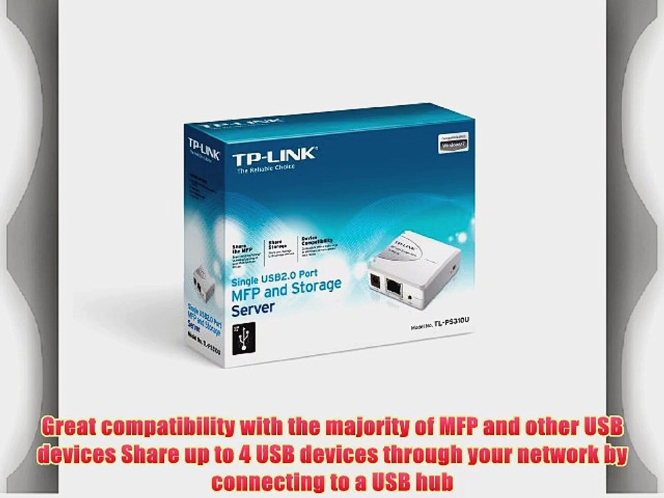 TP-LINK TL-PS310U Single USB2.0 port MFP Print and Storage server supports 4-port USB hub extension