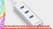 JANX Three USB Port 3.0 Hub with RJ45 10/100/1000 Gigabit Ethernet Connector LAN Wired Network