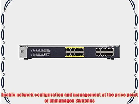 Netgear ProSAFE Plus Gigabit Switch with PoE (JGS516PE-100NAS)