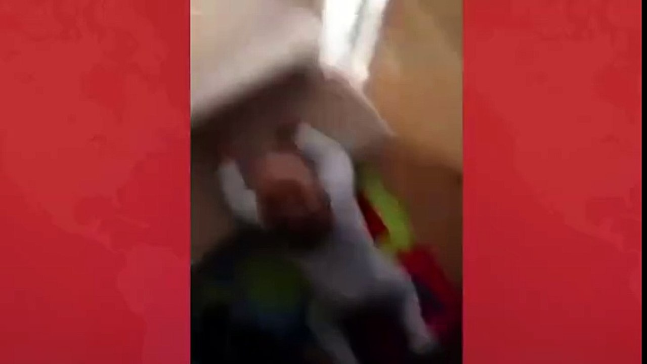 Baby stunt on home ladder