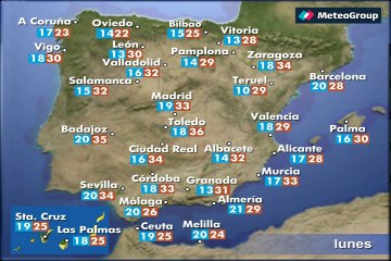 Previsión del tiempo para este lunes 8 de junio