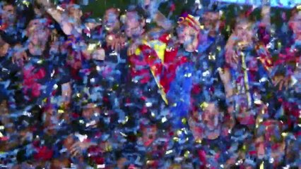 Football: European champions Barcelona feted on return (2)