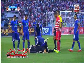 إصابة خطيرة لشريف اكرامي في مباراة الافريقي التونسي
