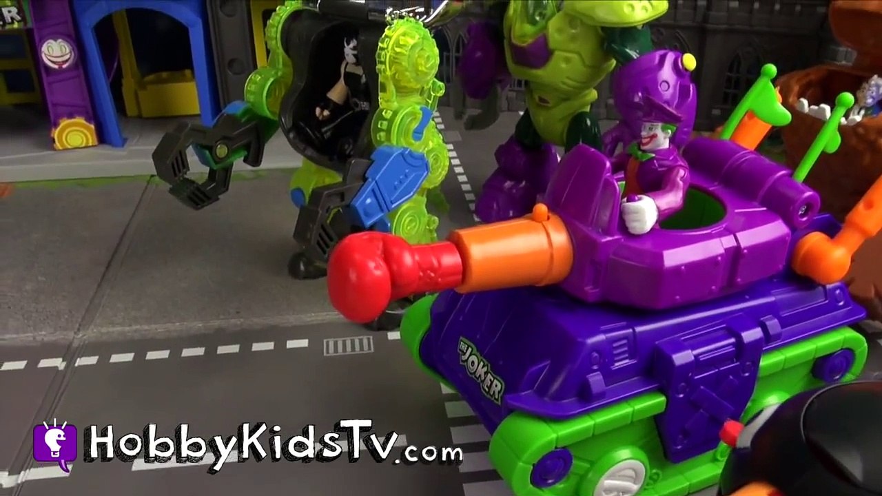 Imaginext Batbot Batman Battles Joker Bane Two-Face Penguin Clayface Mr. Freeze HobbyKidsTV